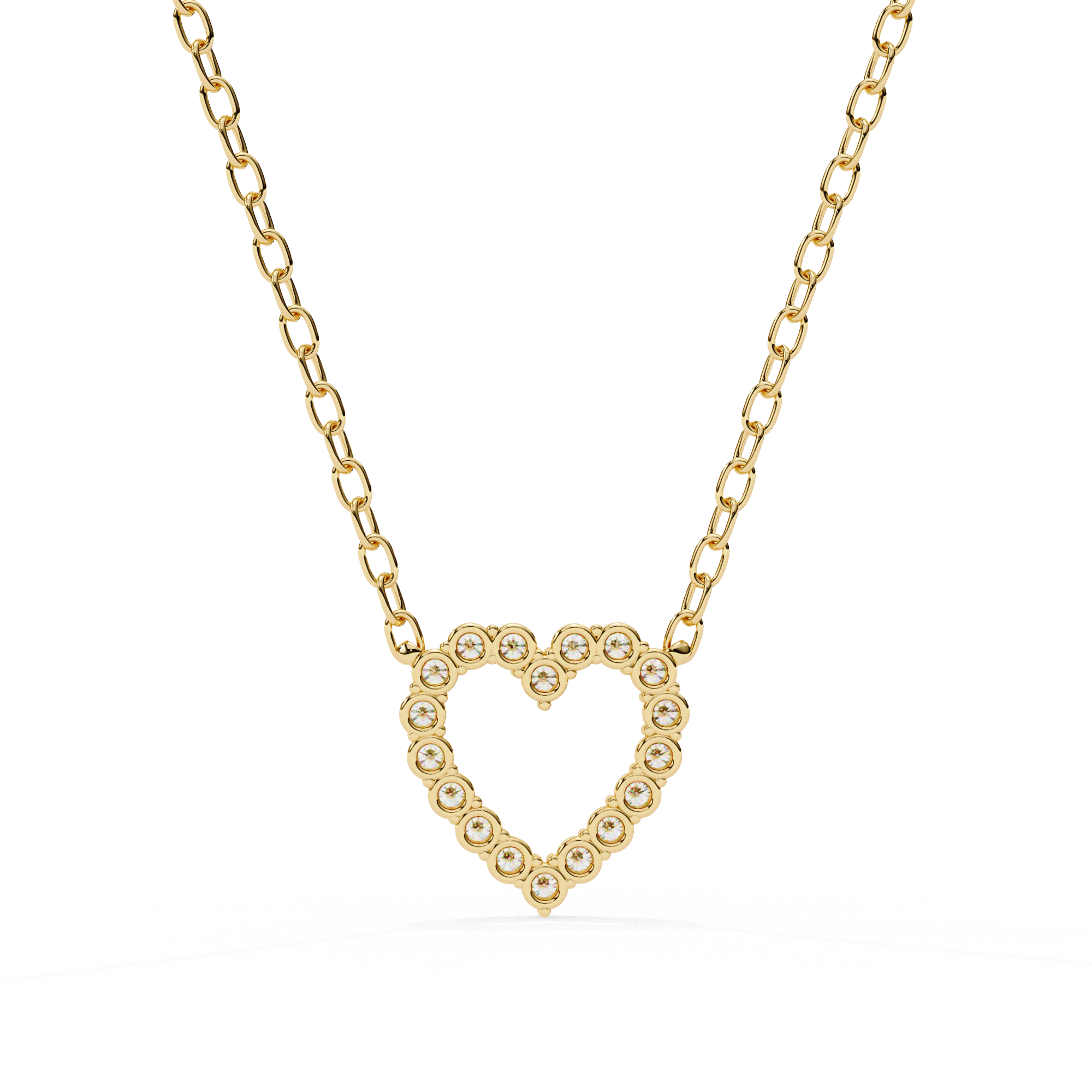 Solitairekart 0.37ct Heart-Shaped Natural Diamond Outline Pendant-HI Color, VS-SI Clarity
